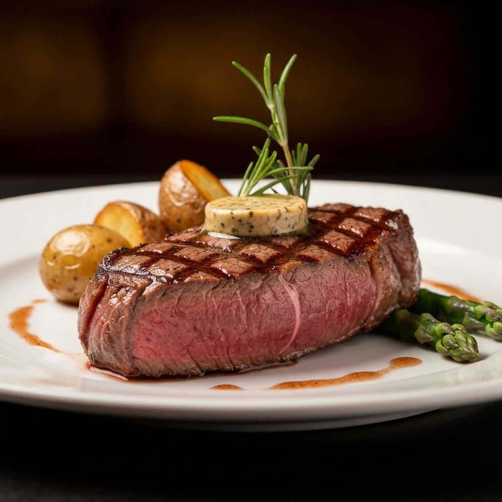 Plato principal de carne con guarnición gourmet