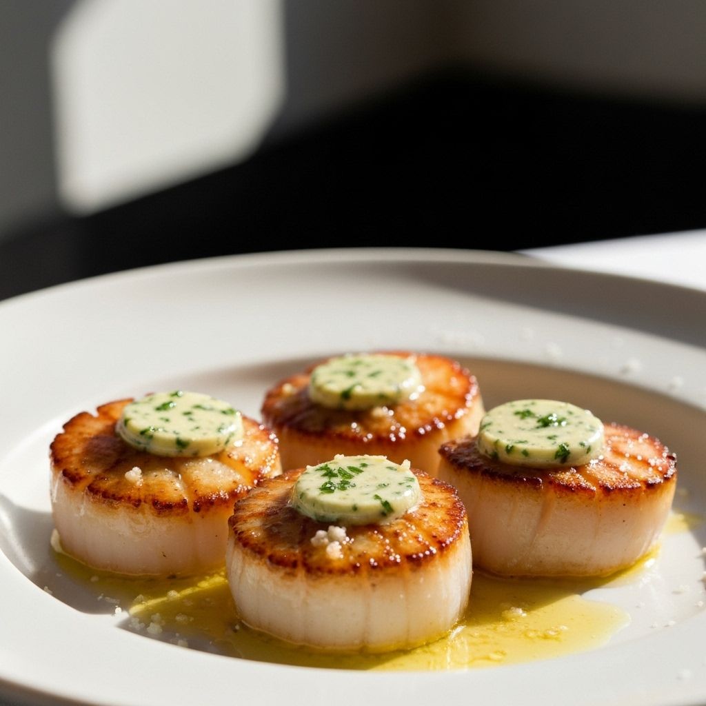 Vieiras Gratinadas - Plato gourmet del restaurante Lumière