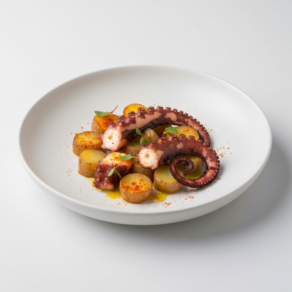 Pulpo a la Brasa - Plato gourmet del restaurante Lumière
