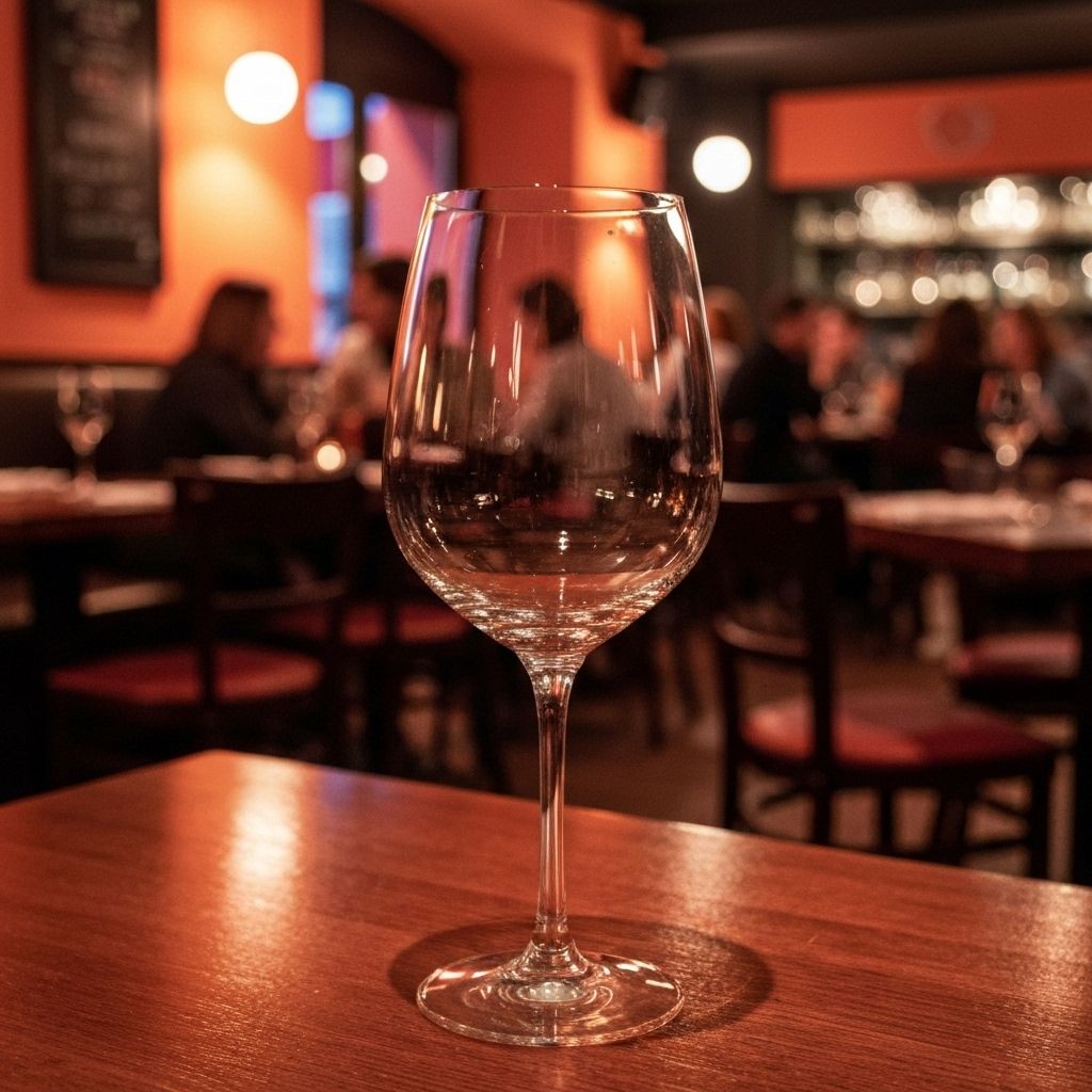 Copa de vino tinto en ambiente elegante del restaurante